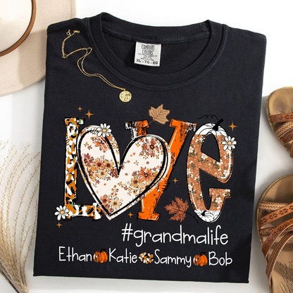 Comfort Colors® Custom Love Fall, Personalized Halloween for Grandma And Grandkids