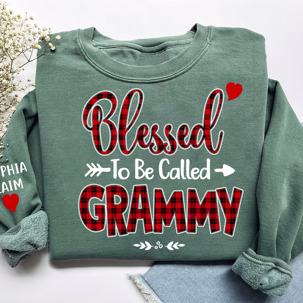 Personalized Grammy Sweatshirt, Blessed to Be Called Grammy Holiday Gift for Grandma