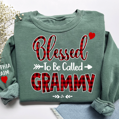 Personalized Grammy Sweatshirt, Blessed to Be Called Grammy Holiday Gift for Grandma
