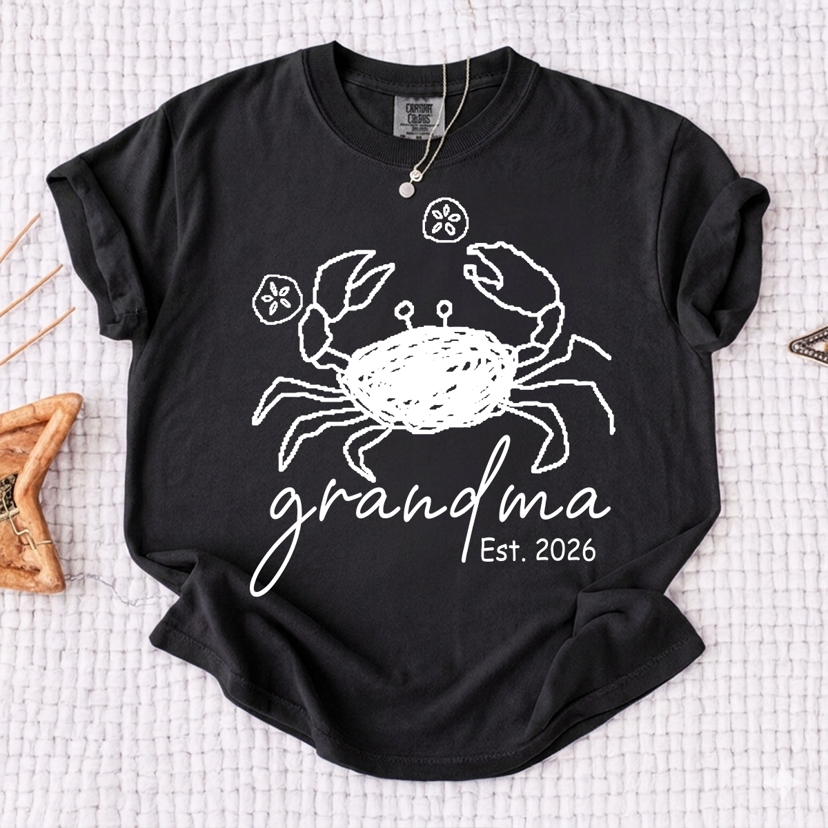 Grandma Summer Vibes Crab Shirt, Coastal Grandma T Shirt, Funny Beach Grandma Graphic Tee, Summer Vacation Gift for Grandma