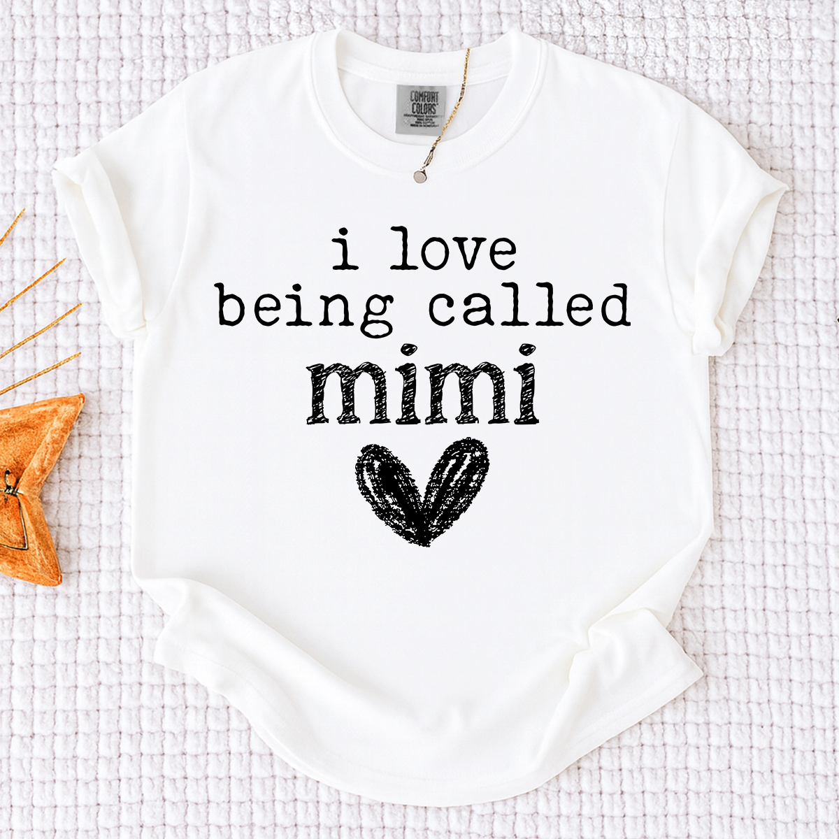 Comfort Colors I Love Being Called Mimi Shirt, Cute Mimi Grandma T Shirt, Gift for Grandma Mothers Day Birthday, Simple Heart Design Tee
