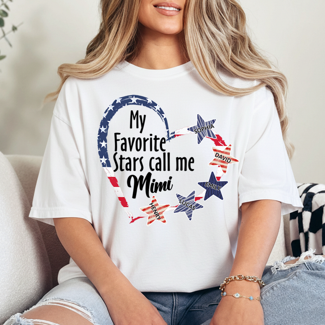 My Favorite Stars Call Me Mimi Shirt Personalized Names Patriotic Family T Shirt