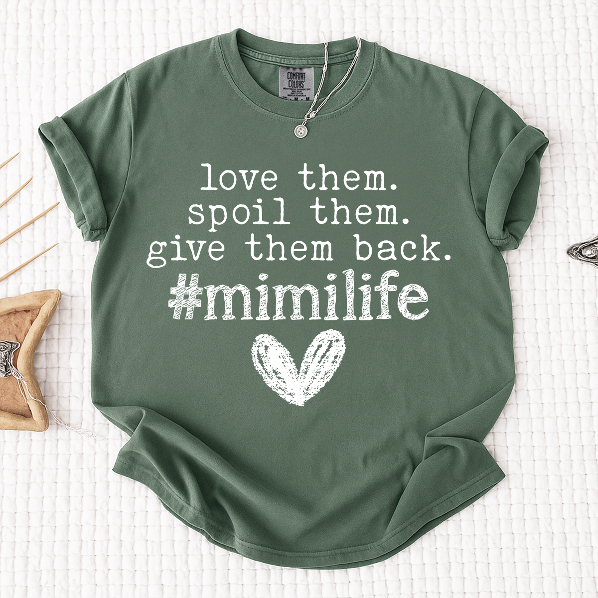 Comfort Colors Mimi Life T Shirt Funny Grandma Shirt Love Them Spoil Them Give Them Back, Gift for Mimi Nana Grandma Mothers Day