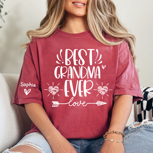 Personalized Best Grandma Ever, Custom T-Shirts For Grandma And Kids