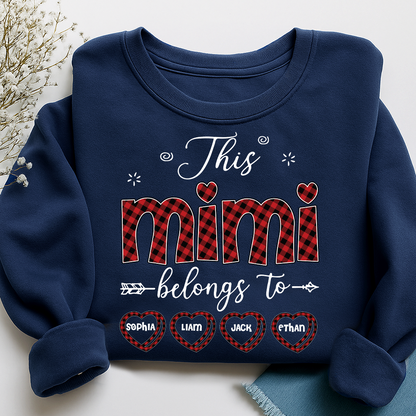 Design Caro Print Mimi Sweatshirt, This Mimi Belongs To Grandma And Kids