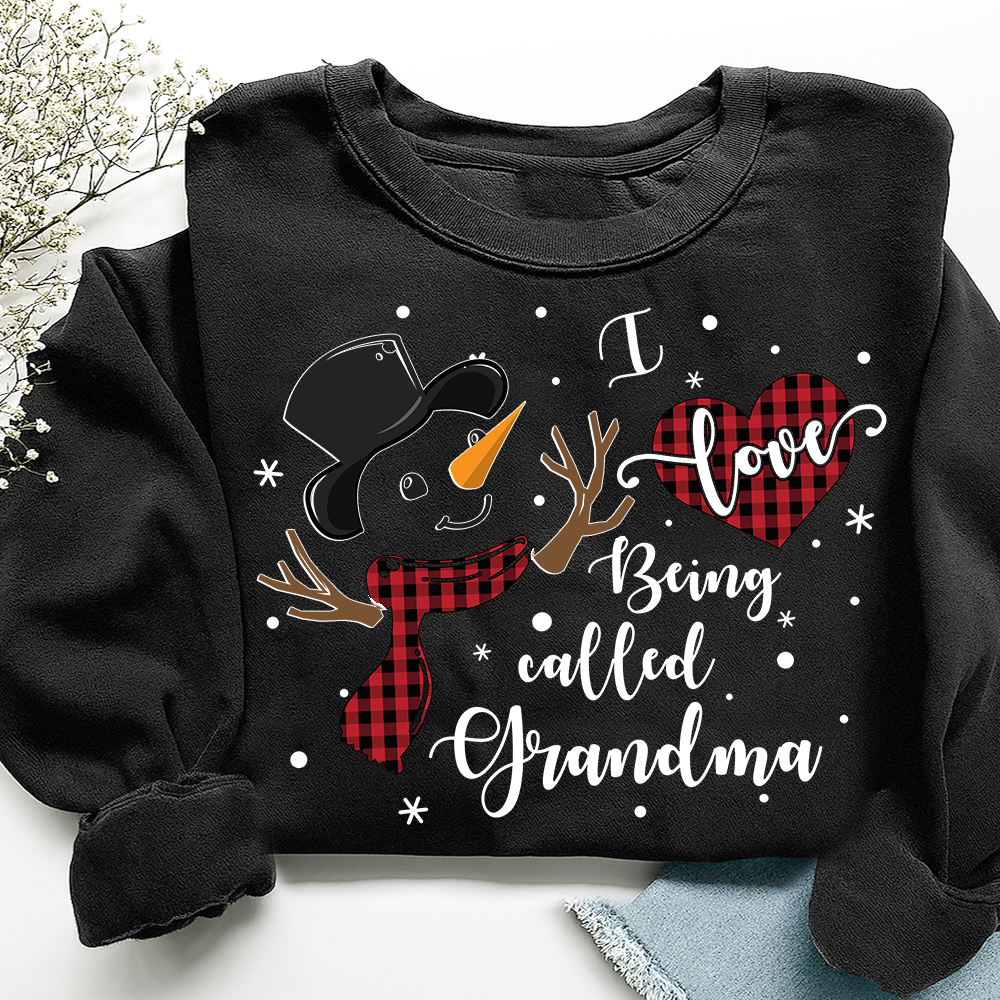 I Love Being Called Grandma Shirt, Cozy Holiday Sweatshirt for Gift Grandma And Kids