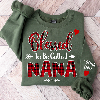 Personalized Nana Sweatshirt, Blessed to Be Called Nana Holiday Gift for Grandma