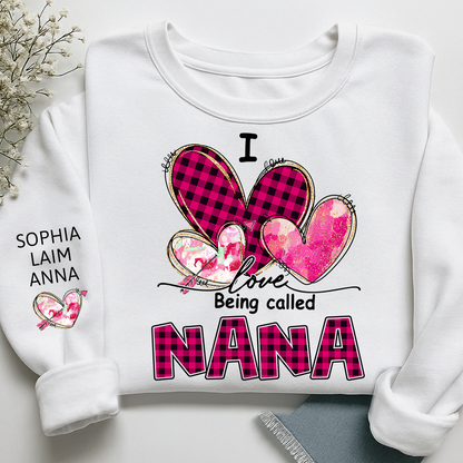 I Love Being Called Mimi Pink Tone Design, Grandma Sweatshirt Personalized with Kids Name