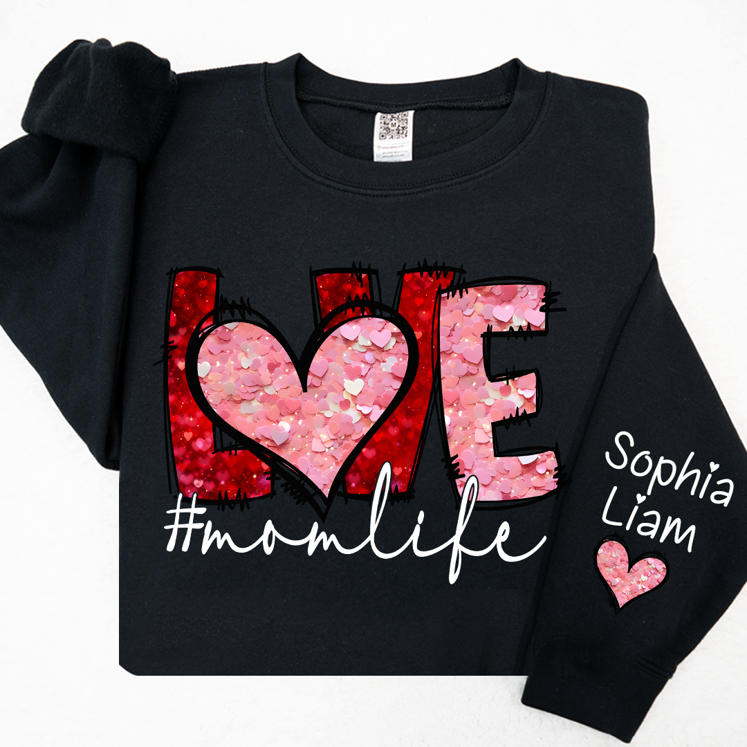 Valentine Watercolor Heart Gift For Grandma And Kids LTP01  Sweatshirt