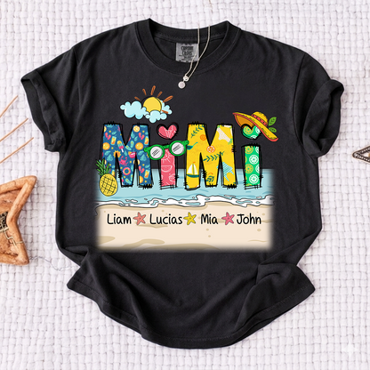 Comfort Colors® Cute Vacation Mimi Shirt with Pineapple and Sunglasses Design for Family