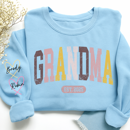Personalized Grandma Sweater, Custom Color Grandma Gift for Grandma and Kids