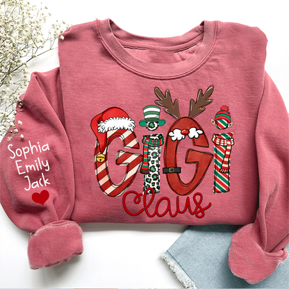 Custom Christmas Gigi Claus Sweatshirt, Gift For Gigi Claus And Kids 2025