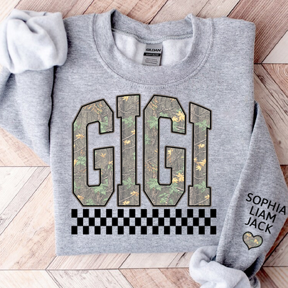 Personalized Gigi Sweatshirt, Modern Block Letter Grandma Crewneck