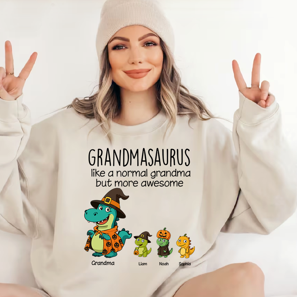 Saurus Pumkin Halloween Custom Nick Name, Gifts For Grandma And Kids
