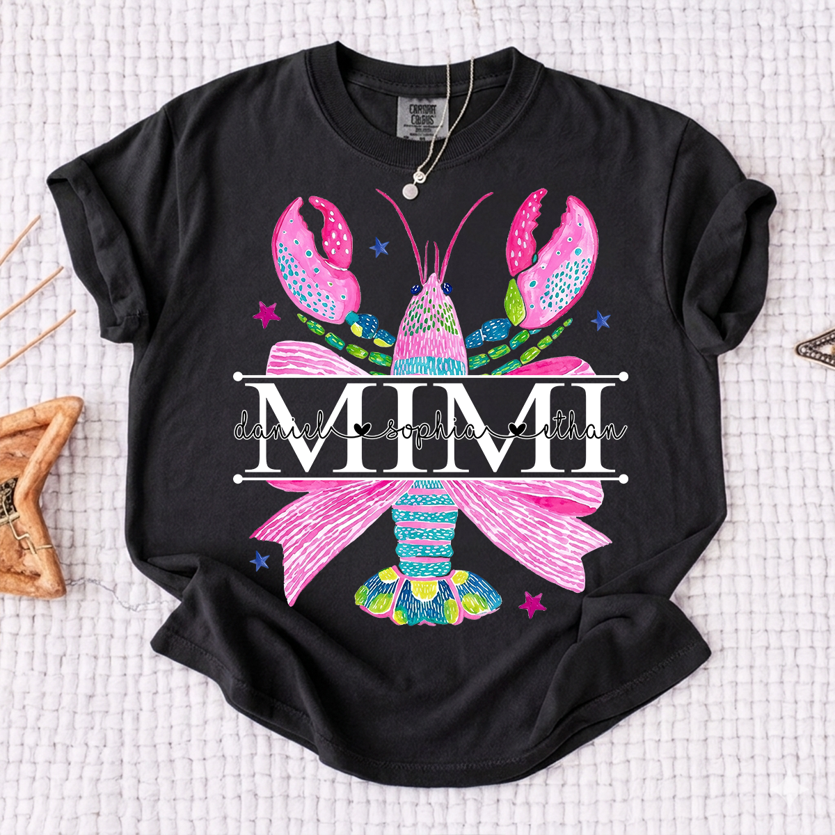 Comfort Colors® Mimi Lobster Family Name Shirt, Unique Personalized Crab T-Shirt for Grandma, Lobster Summer Graphic Top