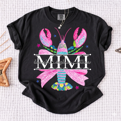 Comfort Colors® Mimi Lobster Family Name Shirt, Unique Personalized Crab T-Shirt for Grandma, Lobster Summer Graphic Top