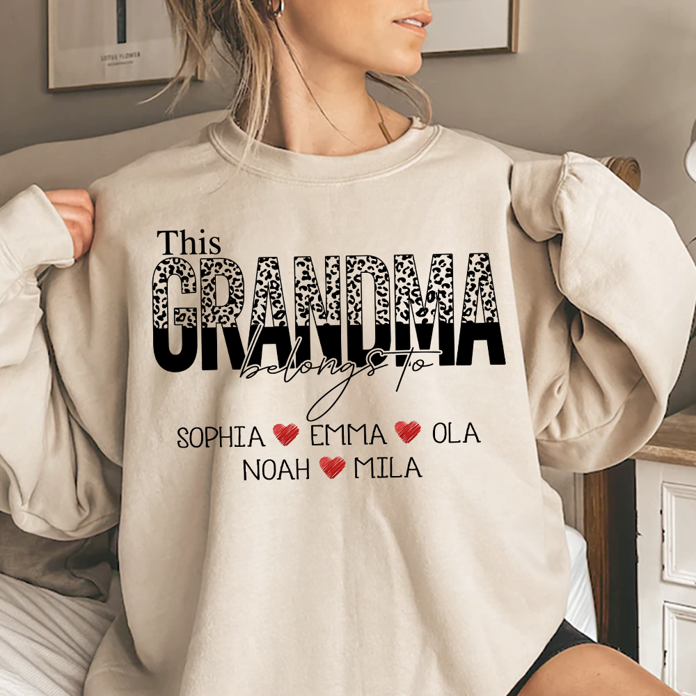 Personalized This Grandma Belong To Sweatshirt, Gifts for Grandma, Custom Grandma And Grandchild Name