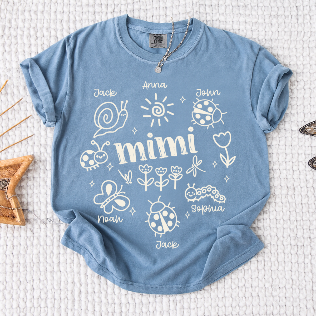 Comfort Colors® Mimi Sea Life T-Shirt for Women Personalized Ocean Animal Shirt for Grandma Mom Gifts