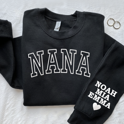 Personalized Mama Sweatshirt, With Kid Names On Sleeve, Mothers Day Gift LTP01