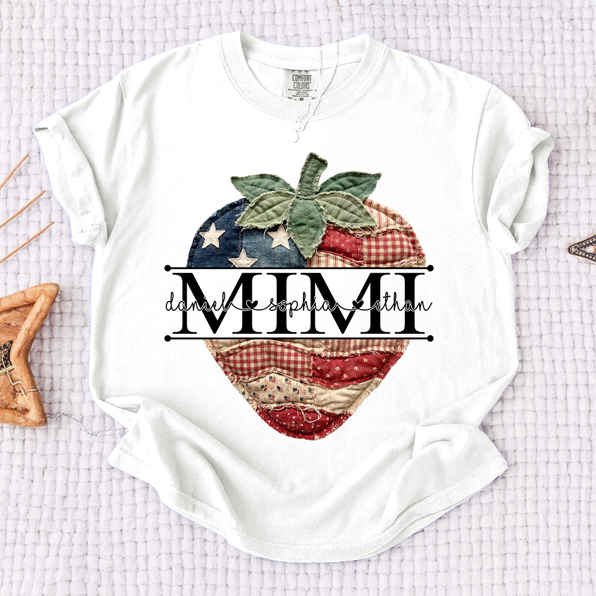 Comfort Colors® Custom Mimi Strawberry Shirt, Patriotic 4th of July Grandma Gift