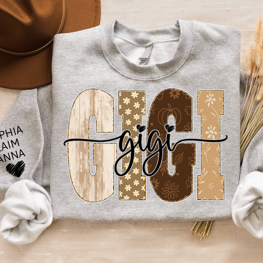 Autumn Floral Bible Sweatshirt with Flowers, Custom Nicknames for Grandma and Kids