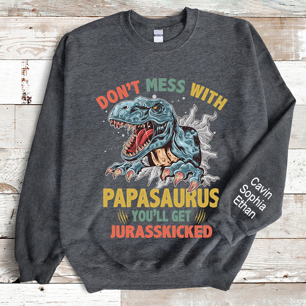 Papa Saurus And Grandkids Sweatshirt