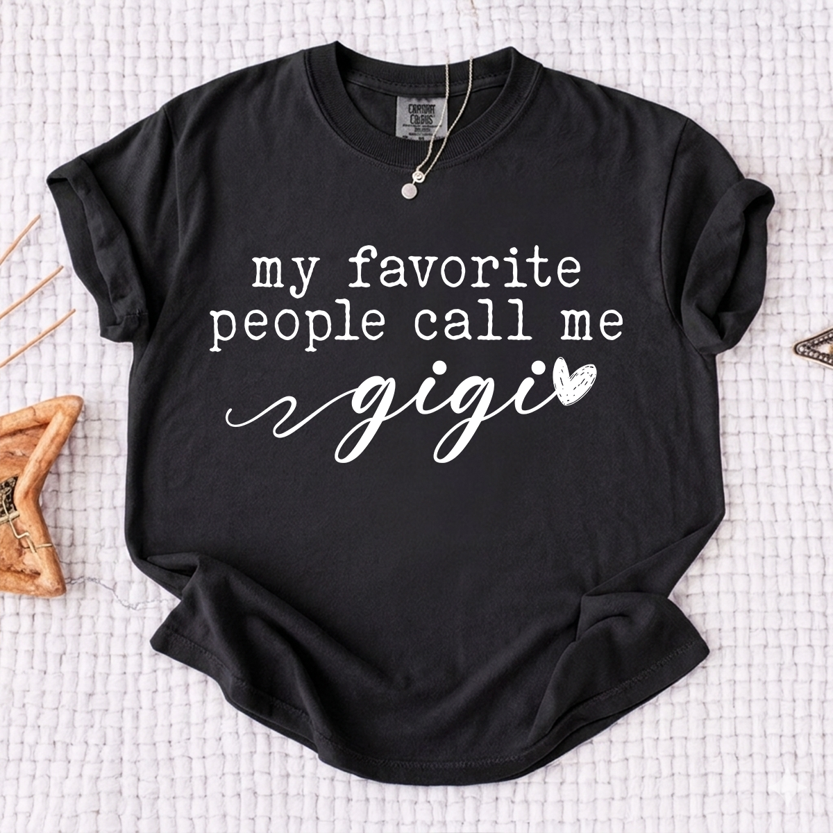 Comfort Colors® My Favorite People Call Me Gigi Shirt, Cute Gigi Grandma Tee with Heart Design