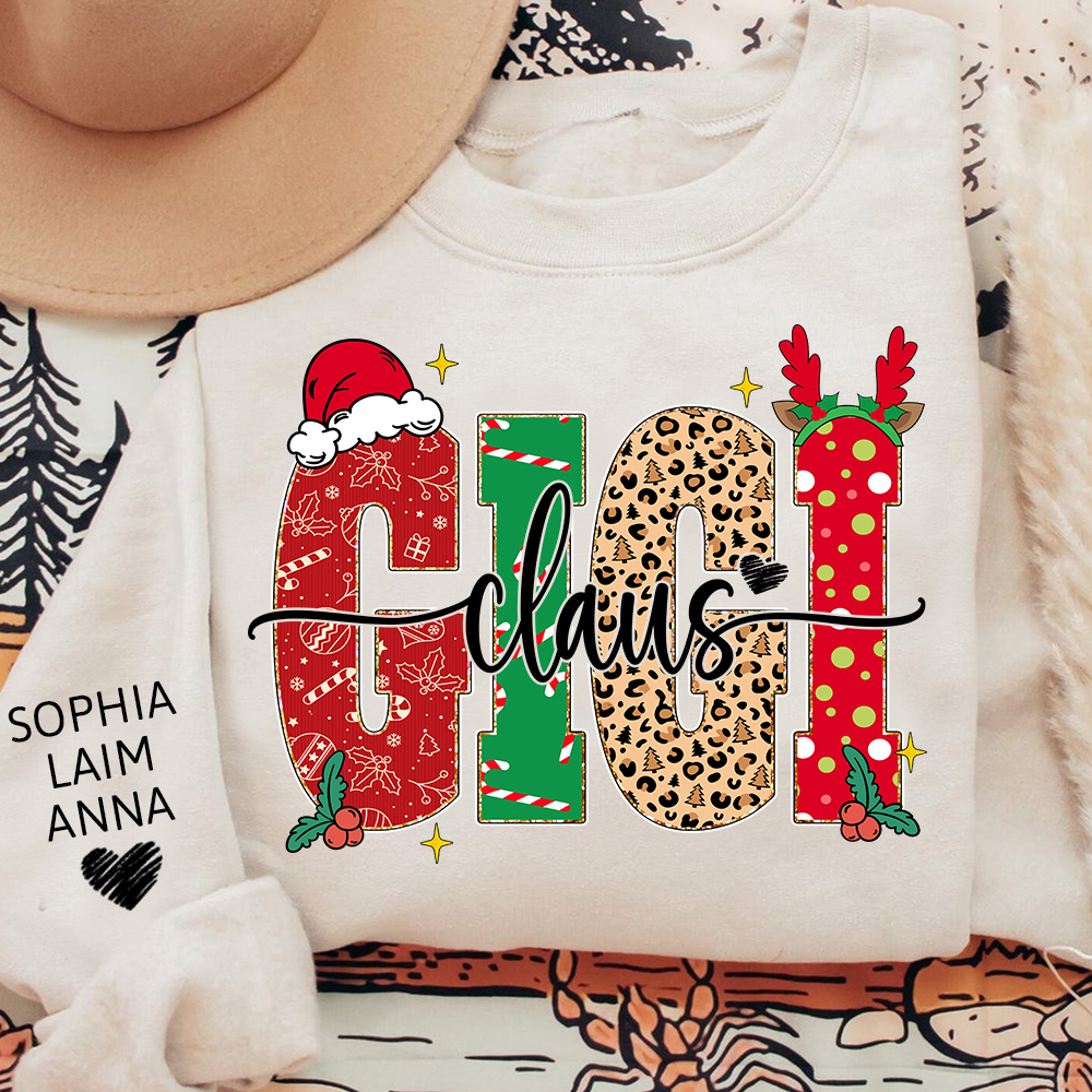 Merry Christmas Style Design, Custom Gift For Gigi Claus And Her Grandchildren