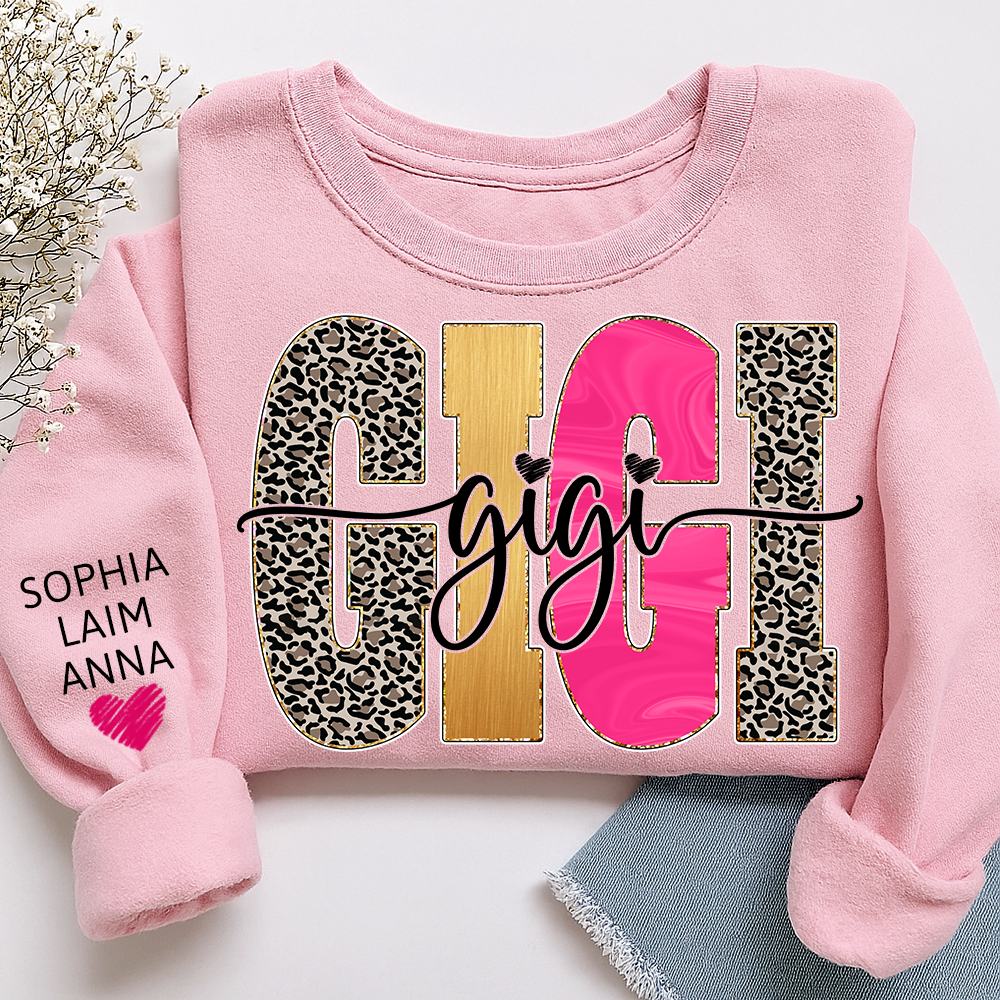 Custom Coquette Leopard Mimi Sweatshirt, Gift for Grandma And Kids