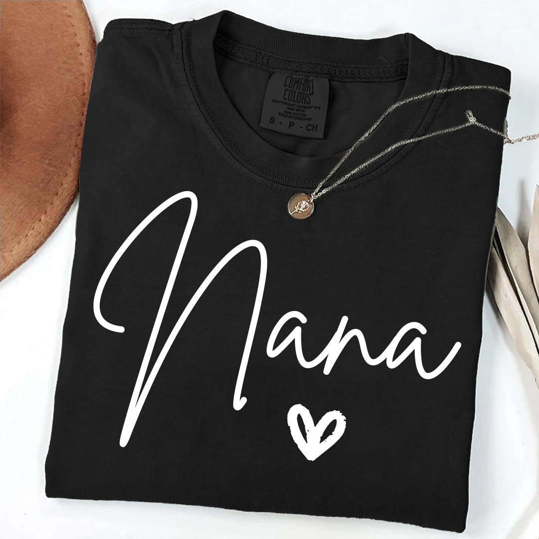 Comfort Colors® Nana Heart, Custom Gifts for Grandma and Grandchild