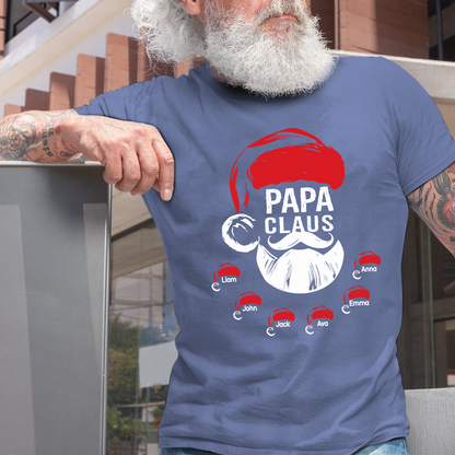 Custom Papa Claus Christmas, Gift For Papa And Kids T-Shirt