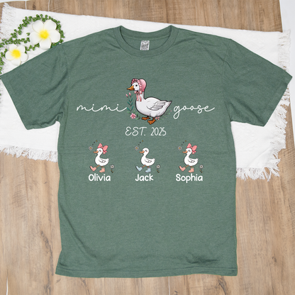 Custom Mimi Goose Est Shirt, Personalized Nickname And Grandkids, Gift For Mother's Day