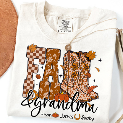 Comfort Colors® Cute Personalized Fall & Grandma Costume, Gift With Grandma And Grandchild Names