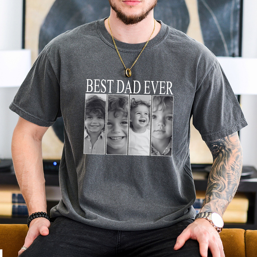 Custom Grandpa Photo Shirt – Personalized Gift for Grandpa, Grandfather, Papa – Kids Photo Shirt for Holiday & Father's Day