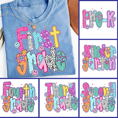 Preppy Back to School Pre-k 1st/2nd/3rd Grade First Day of School Shirt
