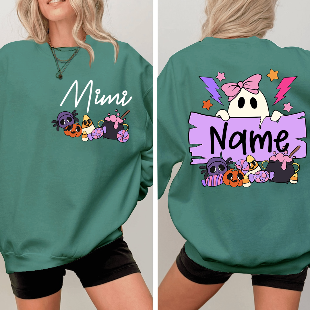 Personalized Halloween Mimi Sweatshirt, Custom Nickname For Grandma And Kids