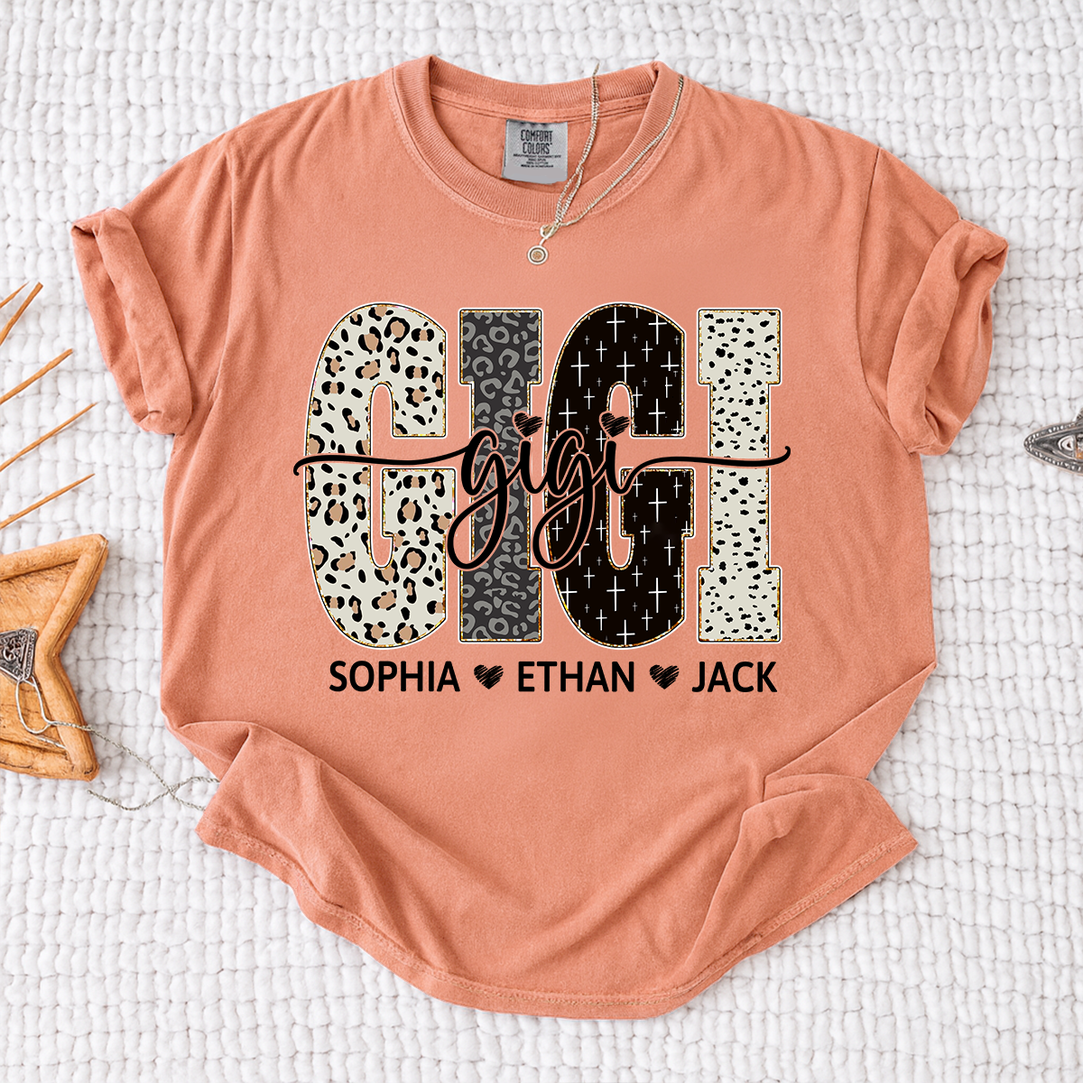 Comfort Colors® Bible Style Design, Custom Gift For Gigi And Her Grandchildren