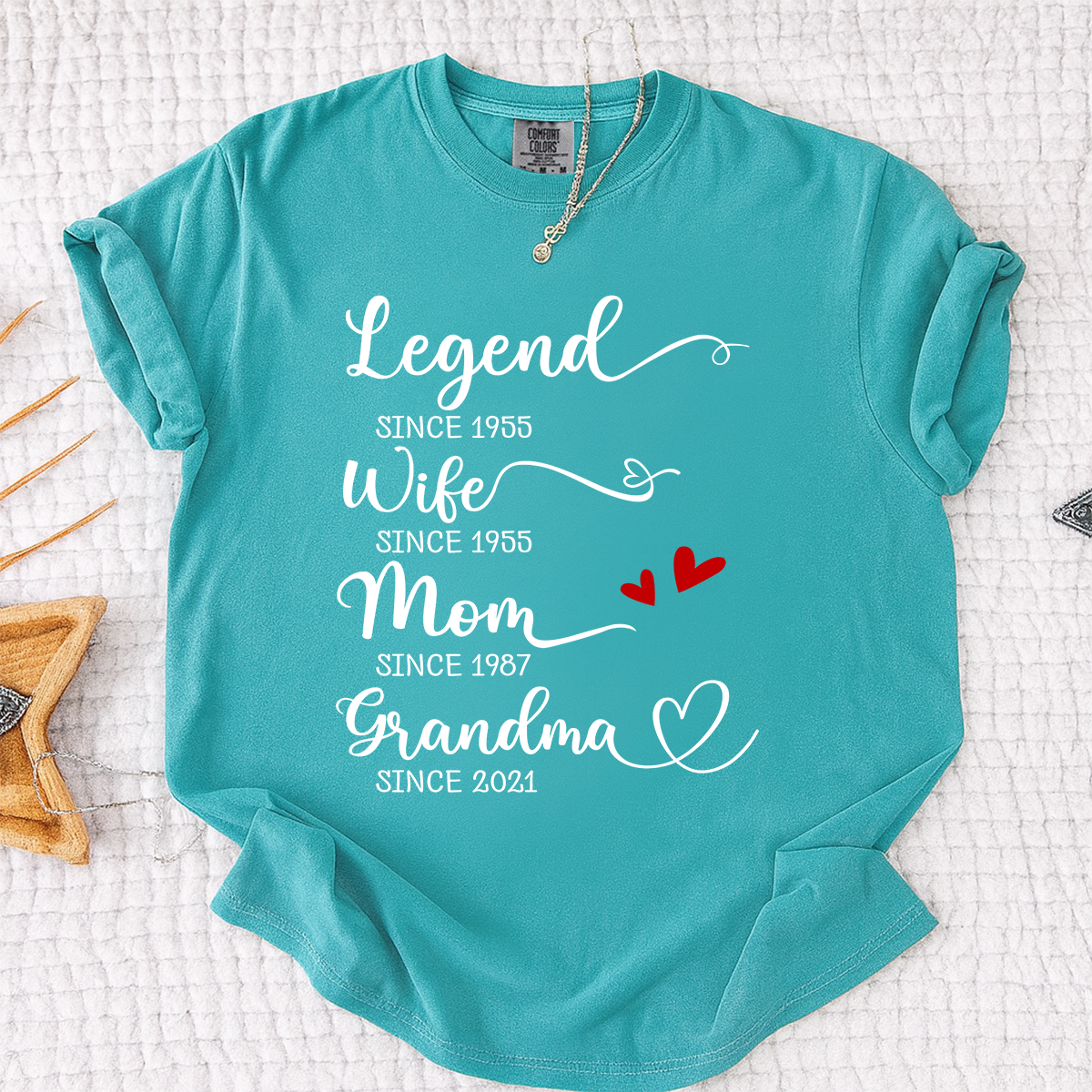 Comfort Colors® Legend Wife Mom Grandma Shirt, Custom 'Since' Year T-Shirt, Personalized Family T-Shirt, Gift For Mother's Day, Grandmother Apparel