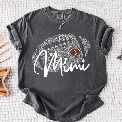 Comfort Mimi Football Shirt, Personalized Mimi T-Shirt with Floral Football Design