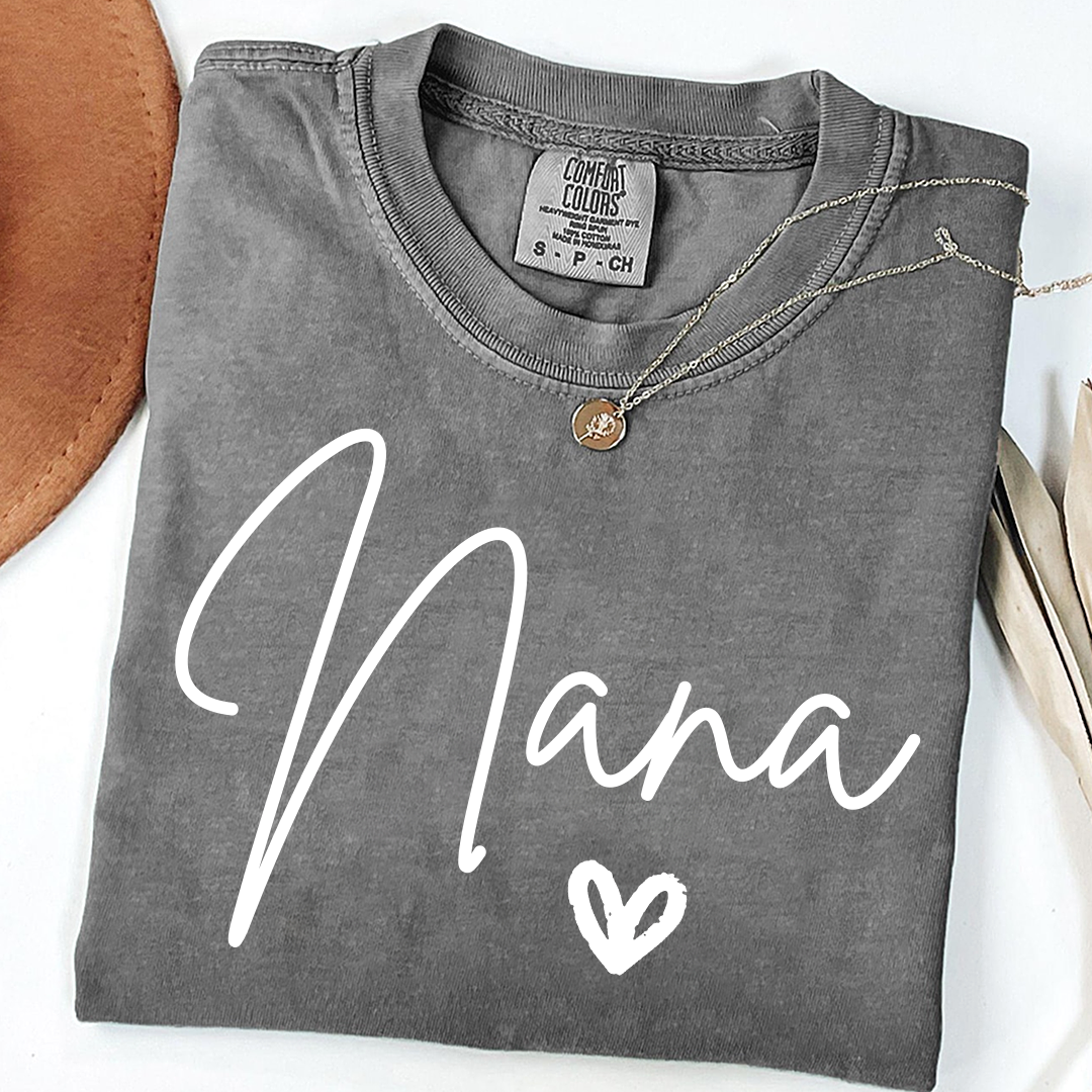 Comfort Colors® Nana Heart, Custom Gifts for Grandma and Grandchild