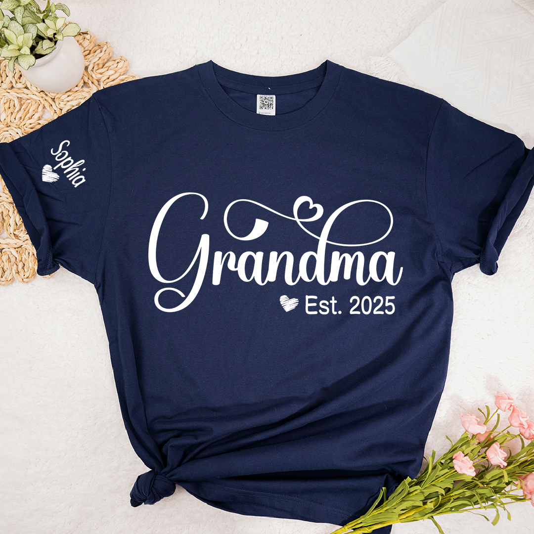 Grandma Gifts Personalized Grandma Est Shirt, Custom T-Shirts For Grandma And Kids 2025