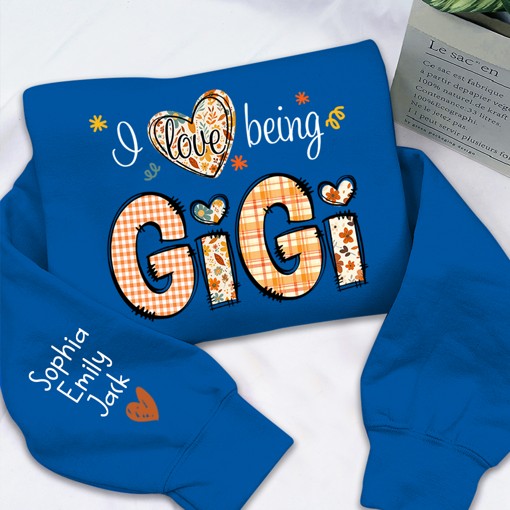 Personalized Autumn I Love Being Sweatshirt for Grandma And Kids