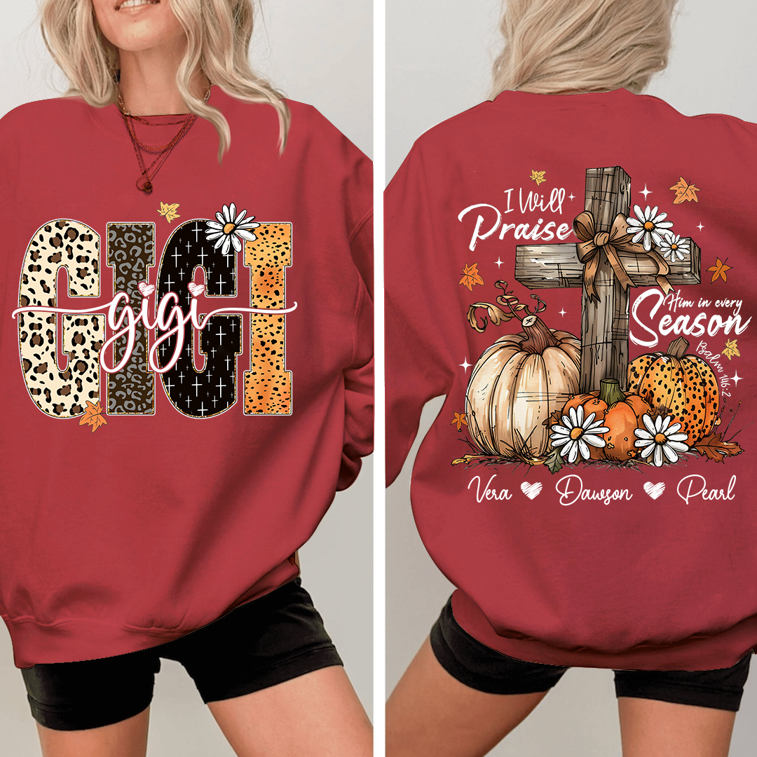 Floral Fall Shirt Design, Custom Gigi Gifts for Grandma and Kids