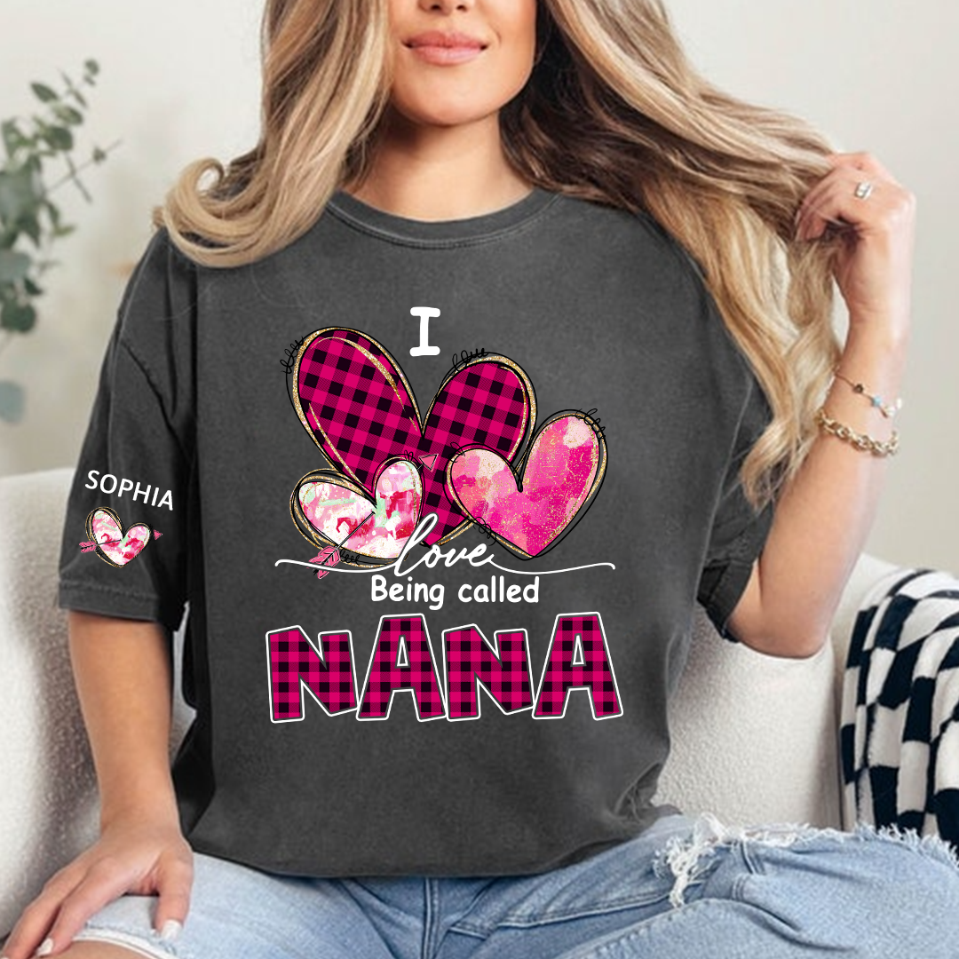 I Love Being Called Mimi Pink Tone Design, Grandma Tshirt Personalized with Kids Name