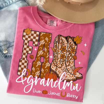 Comfort Colors® Cute Personalized Fall & Grandma Costume, Gift With Grandma And Grandchild Names