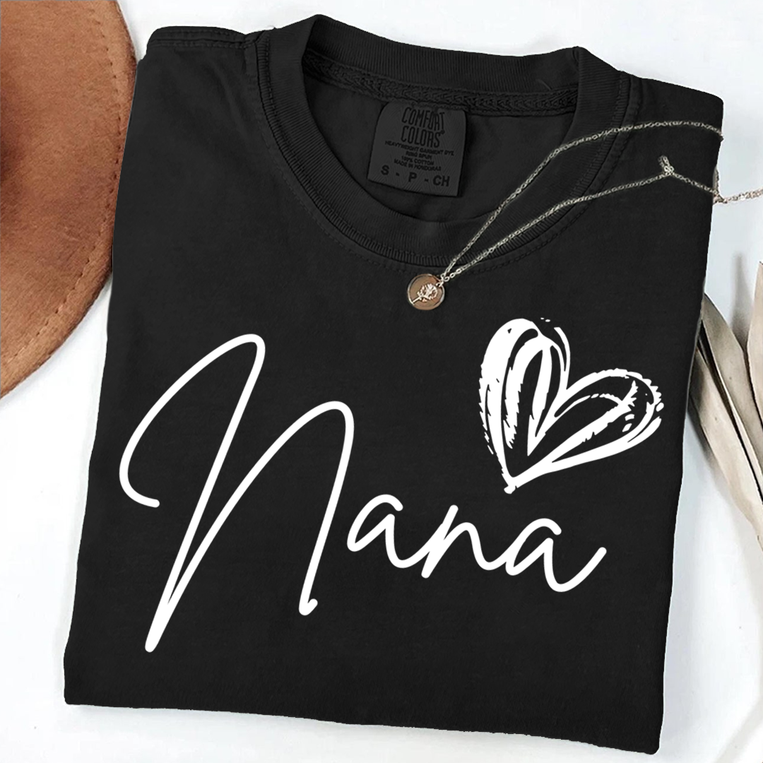 Comfort Colors® Nana Heart, For Gift Grandma And Kids