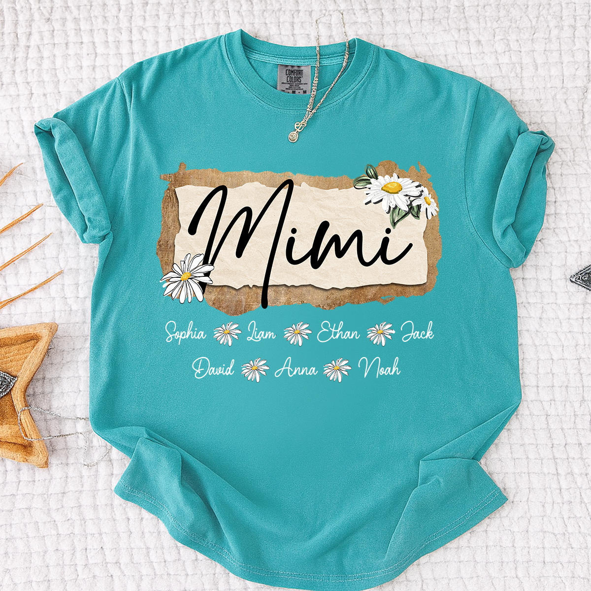 Comfort Colors® Custom Mimi T-Shirt, Floral Daisy Design,Great Gift for Mimi Grandma