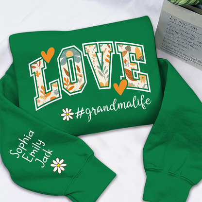 Customized Fall Grandma Life Pumpkin Sweatshirt, Personalized for Grandma And Kids