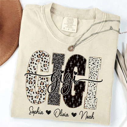 Comfort Colors® T-Shirt Bible Style Design, Custom Gift For Gigi And Her Grandchildren