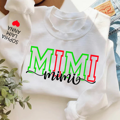 Personalized Merry Christmas Mimi Sweatshirt, Gift for Grandma and Kids
